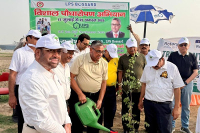 Under the LPS Bossard Mega Tree Plantation Drive 2026, 147 native saplings were planted in Village Kharawar with Rotary Club.